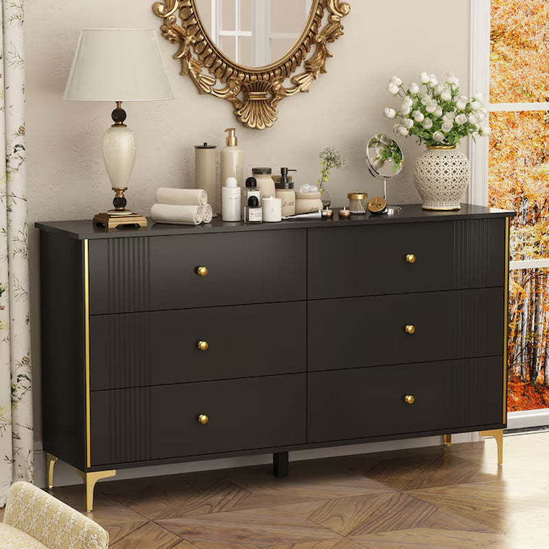 White 6-Drawer Standard Dresser